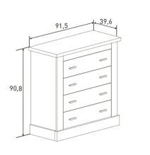Pack de Dormitorio con Cabecero de 160 x 120 cm + 2 Mesitas de Noche + Cómoda | Color Cambria y Blanco