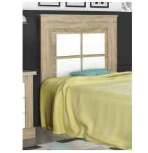 Pack Cabecero de 110 x 120 cm + 1 Mesita de Noche + Sinfonier, Color Cambria y Blanco (para Cama de 135-140 o 160)