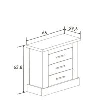 Pack Cabecero de 110 x 120 cm + 1 Mesita de Noche + Sinfonier, Color Cambria y Blanco (para Cama de 135-140 o 160)