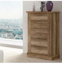 Pack Cabecero de 110 x 120 cm + 1 Mesita de Noche + Sinfonier, Color Cañón (para Cama de 135-140 o 160)