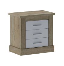 Pack de Dormitorio con Cabecero de 160 x 120 cm + 2 Mesitas de Noche + Sinfonier | Color Cambria y Blanco