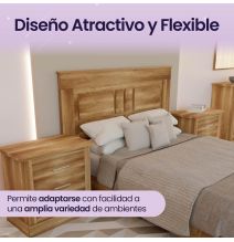 Pack de Dormitorio con Cabecero de 160 x 120 cm + 2 Mesitas de Noche + Sinfonier | Color Cañón (para Cama de 135-140 o 160)