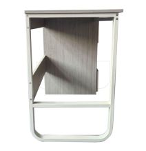 Escritorio Oficina 120 cm con 3 Cajones, Mesa de Ordenador Moderna, Tablero MDF y Melamina, Gris/Blanco, 120x48x74 cm